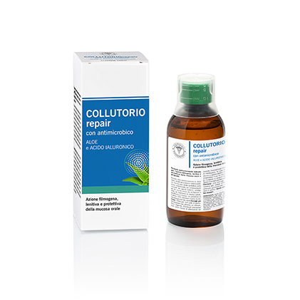 COLLUTORIO REPAIR CON ANTIMICROBICO ALOE E ACIDO IALURONICO (150ml)